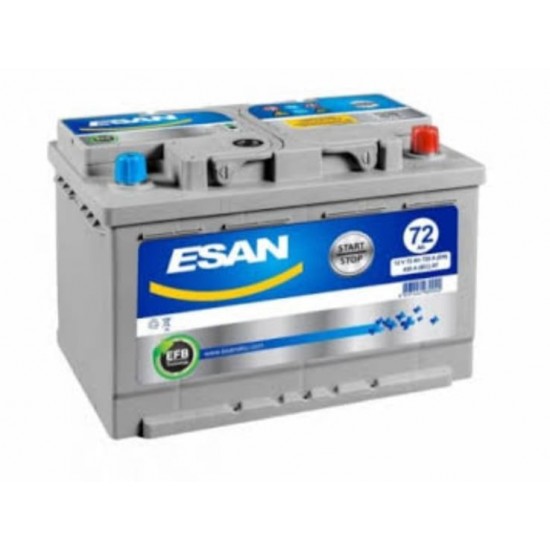 ESAN AKÜ 12V 72Ah 640A - ÜRETİM YILI 2024