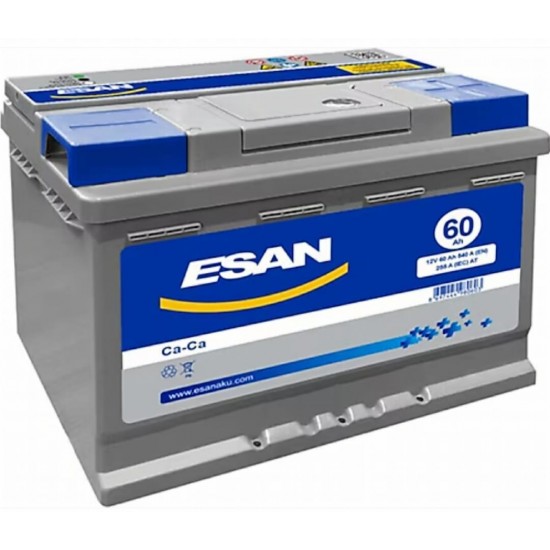 ESAN AKÜ 12V 60Ah 540A - ÜRETİM YILI 2024